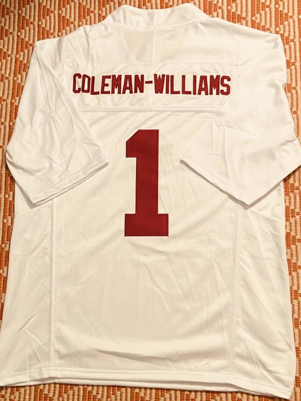 Ryan Coleman-Williams White Stitched Jersey Red Vapor